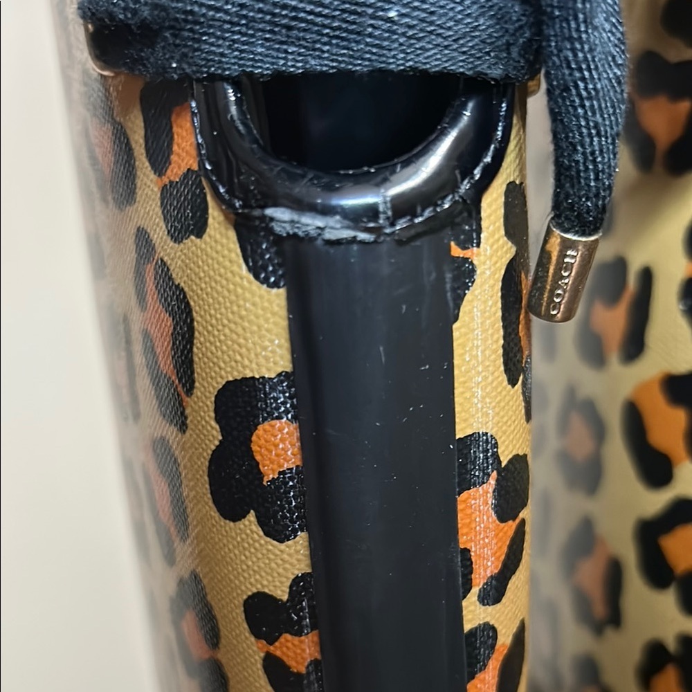 COACH Tristee Leopard Waterproof Lace-Up Rain Boots - Picture 9 of 12